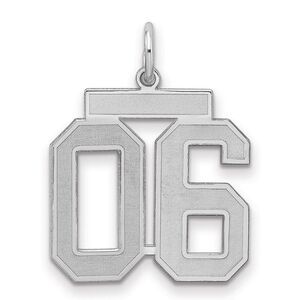 Sterling Silver, Jersey Collection, Medium Number 06 Pendant